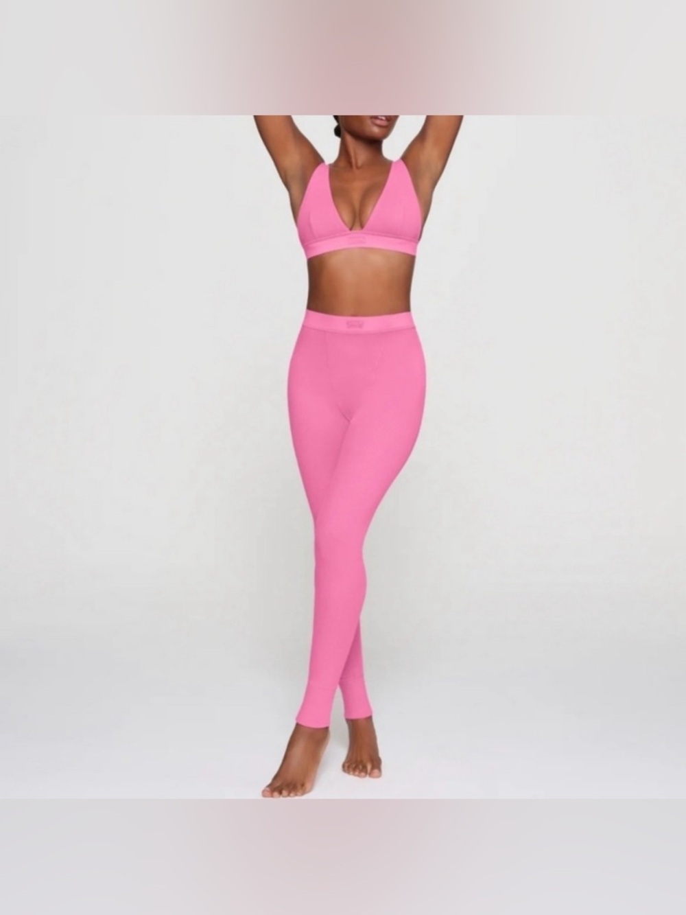 Skims Cotton Ribbed Leggings Sugar Pink XL